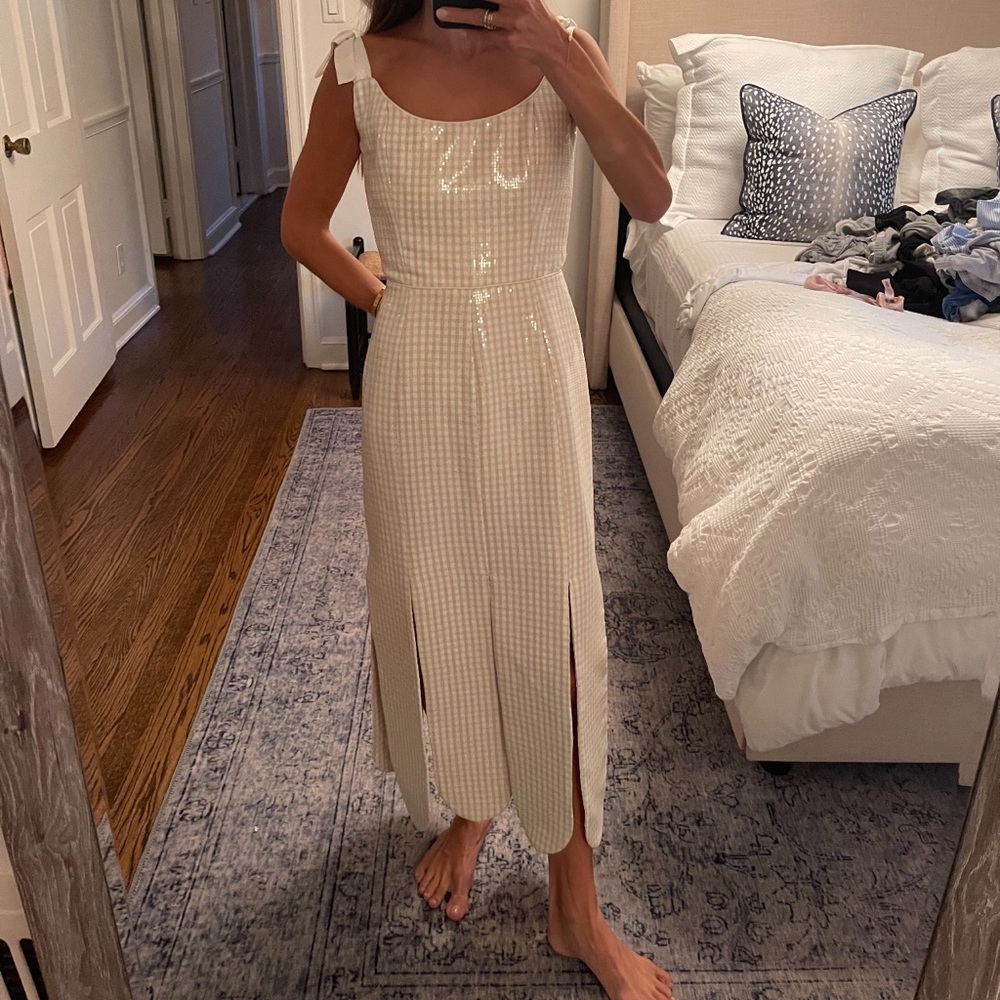 Markarian gingham sequin dress